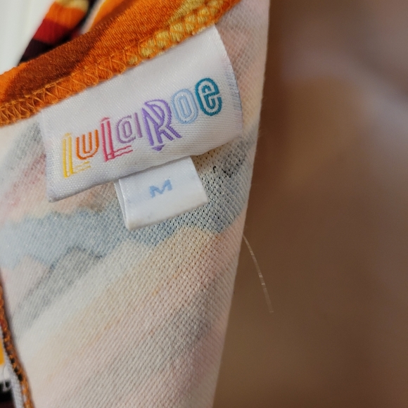 Lularoe Orange Striped 60s Themed Dress, M - Picture 6 of 8